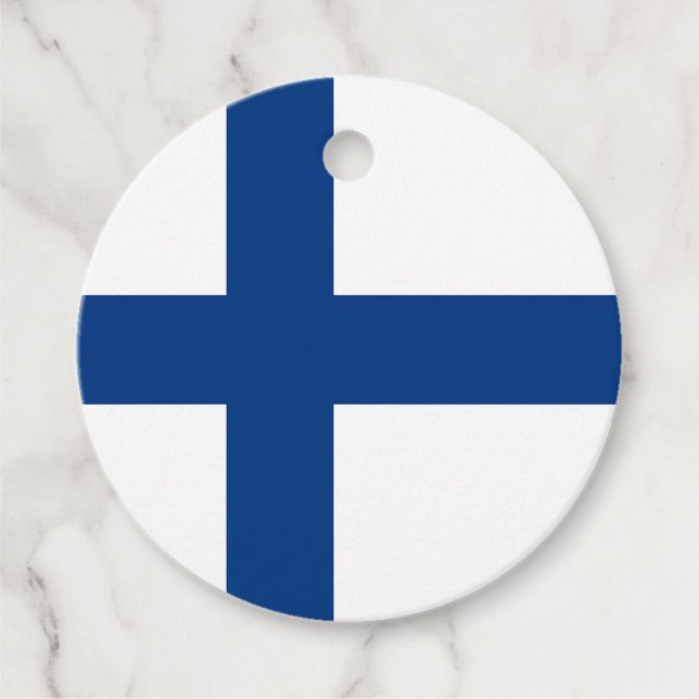 Finnische Flagge Geschenkanhänger (Vorderseite)