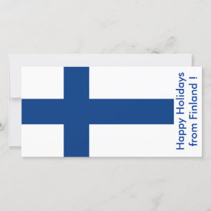 Finnische Flagge, Happy Holidays aus Finnland Feiertagskarte