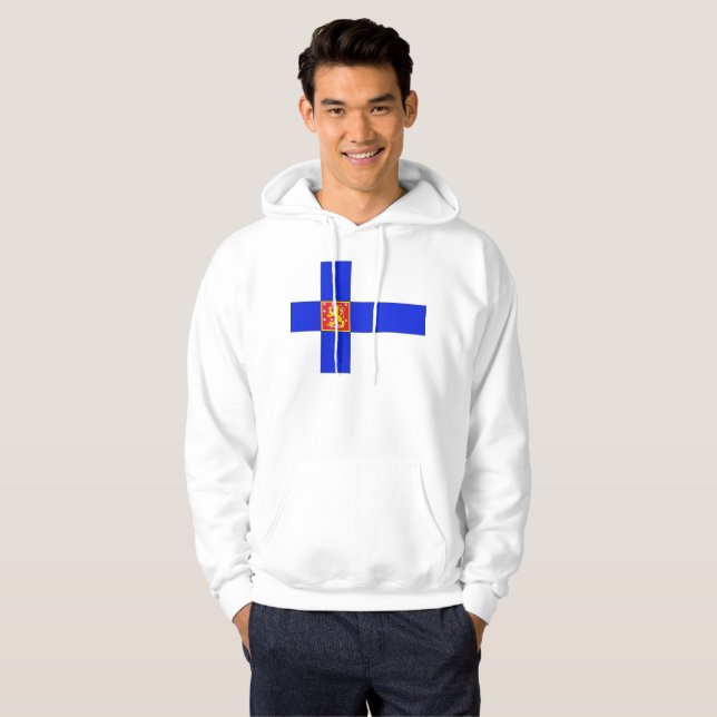 Finnische Flagge Hoodie (Vorne ganz)