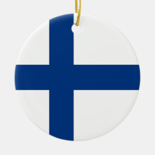 Finnische Flagge Keramik Ornament
