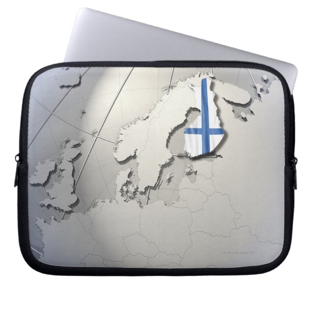 Finnische Flagge Laptopschutzhülle (Vorderseite)