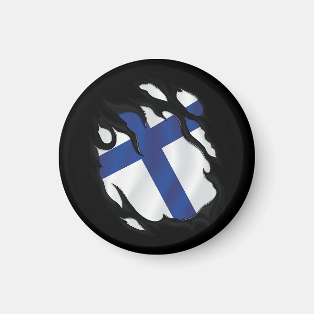 Finnische Flagge Magnet (Vorne)