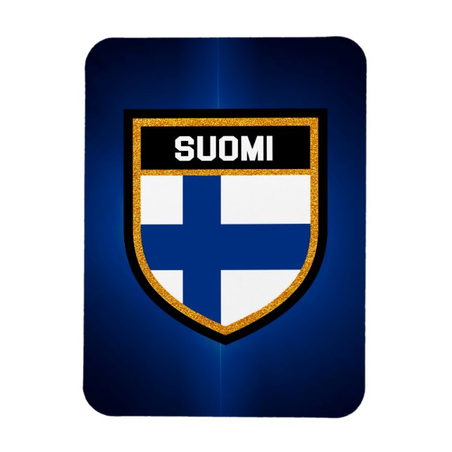 Finnische Flagge Magnet (Vertikal)