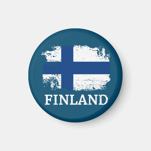 Finnische Flagge Magnet (Vorne)
