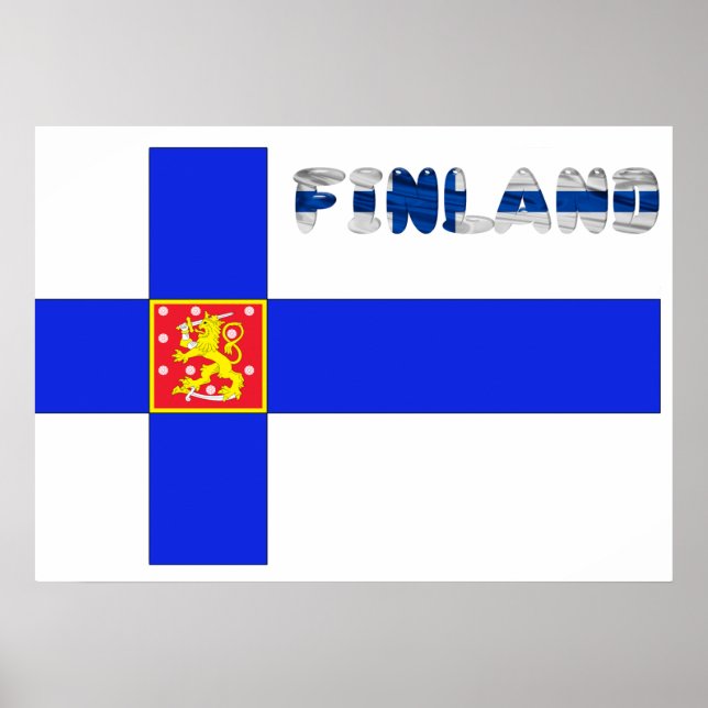 Finnische Flagge Poster (Vorne)