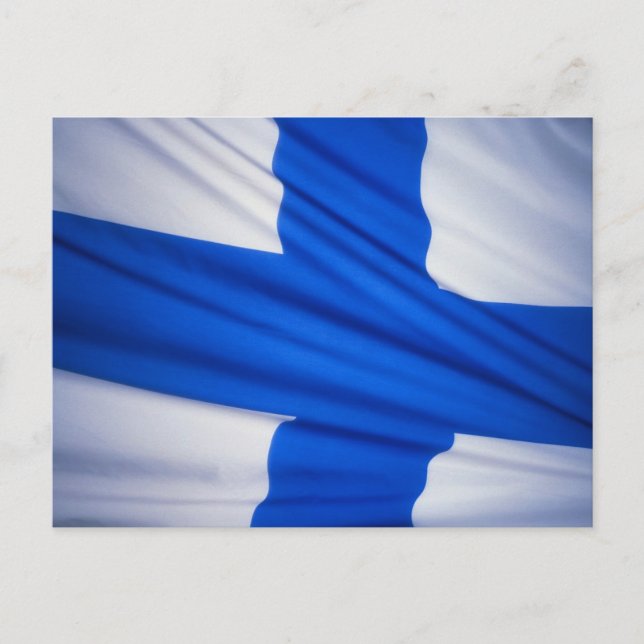 Finnische Flagge Postkarte (Vorderseite)