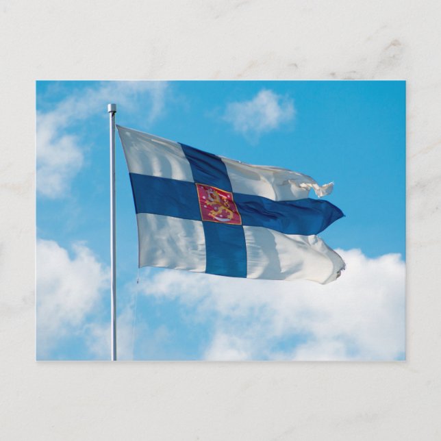 Finnische Flagge Postkarte (Vorderseite)