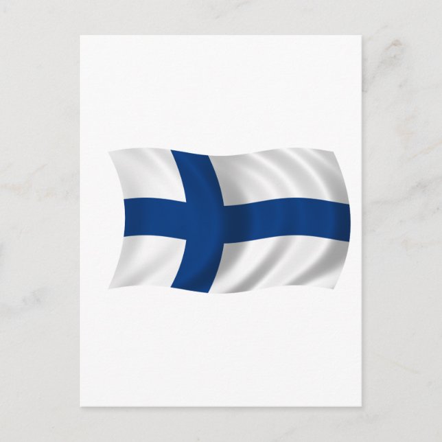 Finnische Flagge Postkarte (Vorderseite)