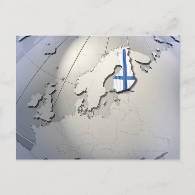 Finnische Flagge Postkarte (Vorderseite)