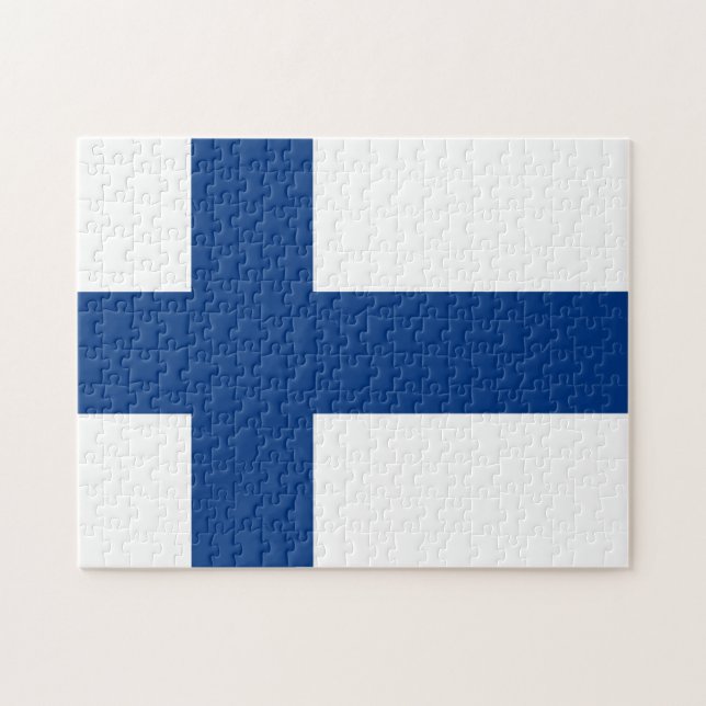 Finnische Flagge Puzzle (Horizontal)