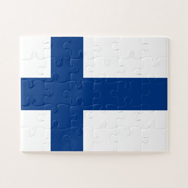 Finnische Flagge Puzzle (Horizontal)