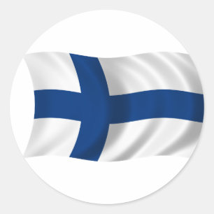 Finnische Flagge Runder Aufkleber