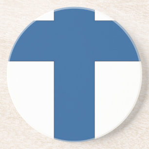 Finnische Flagge Sandstein Untersetzer