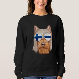 Finnische Flagge Seiden-Terrier Hund Finnland Tasc Sweatshirt