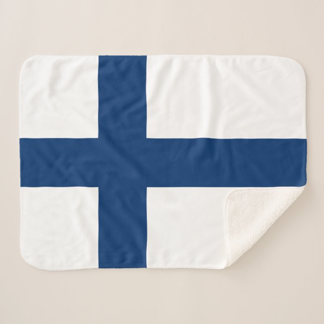 Finnische Flagge Sherpadecke (Vorderseite (Horizontal))