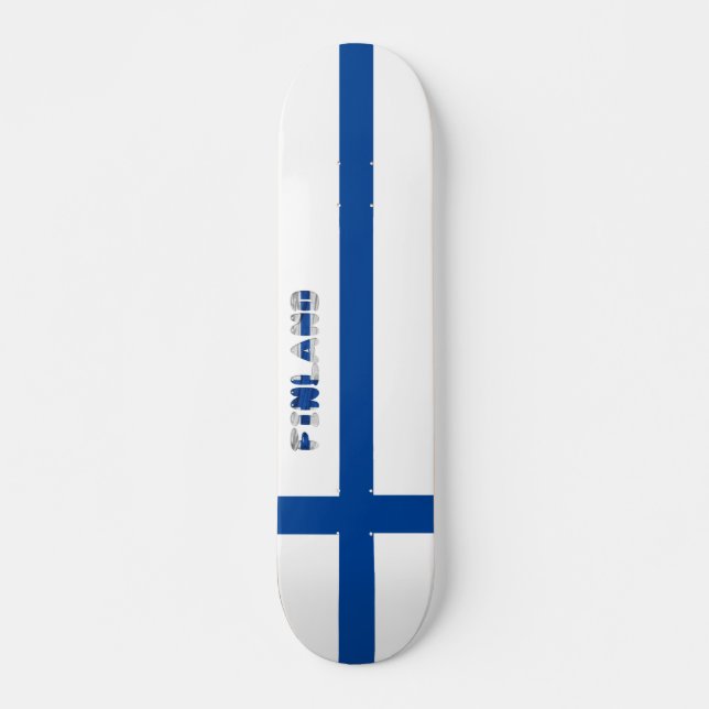 Finnische Flagge Skateboard (Vorne)