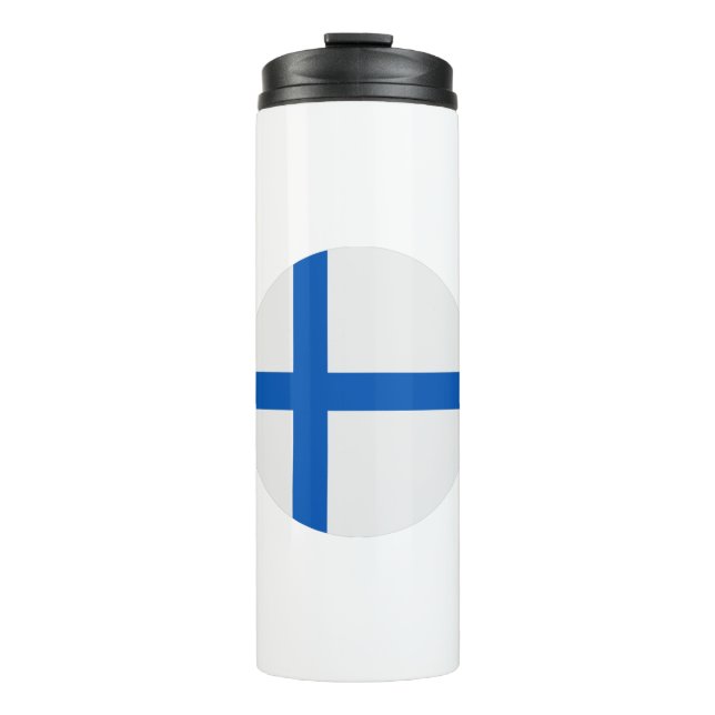 Finnische Flagge Thermosbecher (Vorderseite)