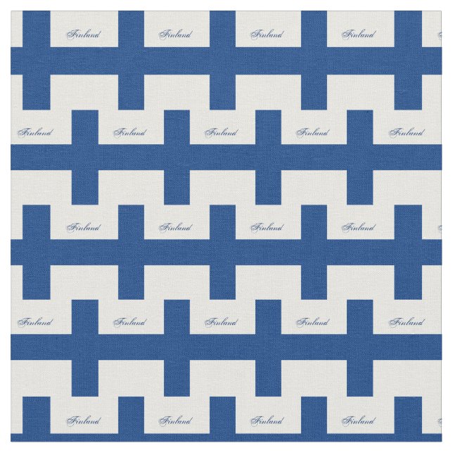 Finnische Flagge und Finnland Trendy Fabric / Mode Stoff (Nahaufnahme)