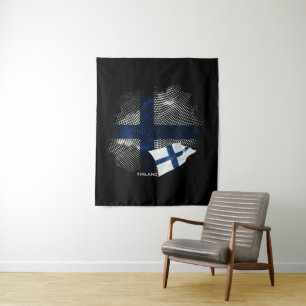 Finnische Flagge Wandteppich