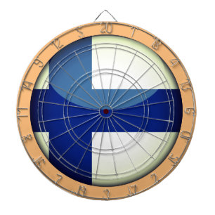 Finnische Flaggen- und Finnische Dartboard-Spiele  Dartscheibe
