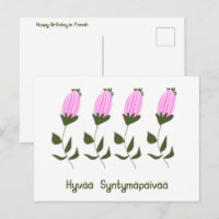 Finnische Happy Birthday Postcard