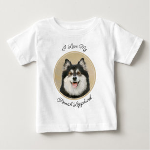 Finnische Lapphund Malerei - Niedliche Original Hu Baby T-shirt
