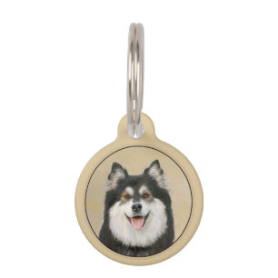 Finnische Lapphund Malerei - Niedliche Original Hu Haustiermarke