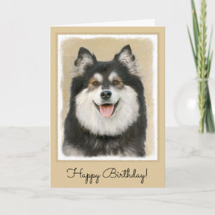 Finnische Lapphund-Malerei - Niedliche Original Hu Karte