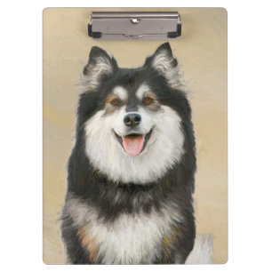Finnische Lapphund Malerei - Niedliche Original Hu Klemmbrett