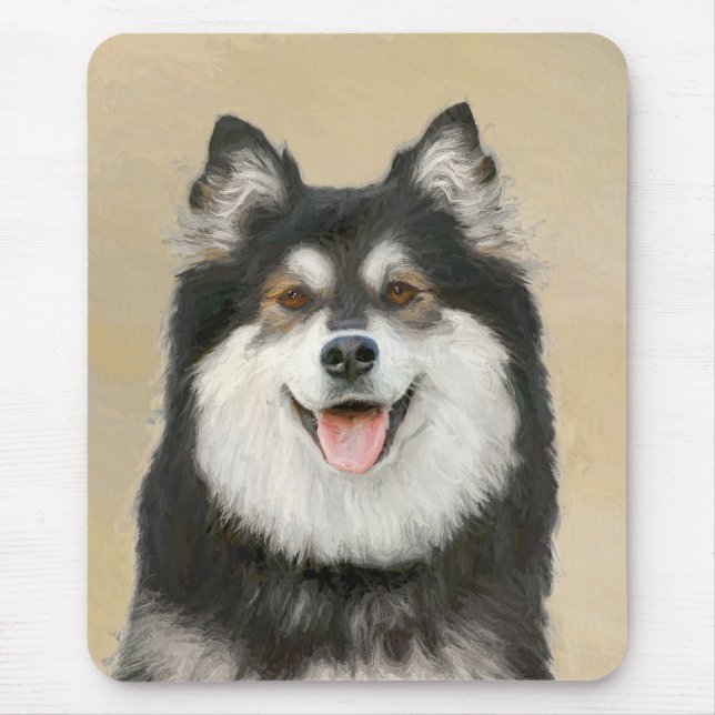 Finnische Lapphund Malerei - Niedliche Original Hu Mousepad (Vorne)