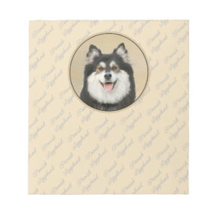 Finnische Lapphund Malerei - Niedliche Original Hu Notizblock