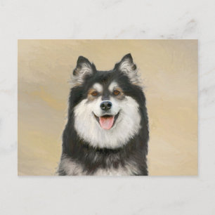 Finnische Lapphund Malerei - Niedliche Original Hu Postkarte