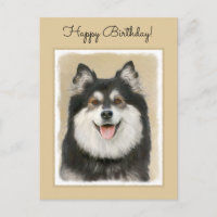 Finnische Lapphund Malerei - Niedliche Original Hu