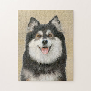 Finnische Lapphund Malerei - Niedliche Original Hu Puzzle