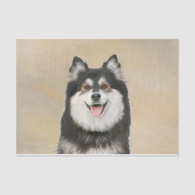 Finnische Lapphund Malerei - Niedliche Original Hu Seidenpapier (Vorderseite)