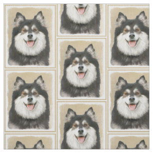 Finnische Lapphund-Malerei - Niedliche Original Hu Stoff
