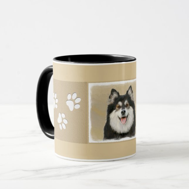 Finnische Lapphund-Malerei - Niedliche Original Hu Tasse (Vorderseite Links)