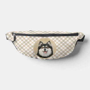 Finnische Lapphund Malerei Schwarz und Tan Dog Art Bauchtasche