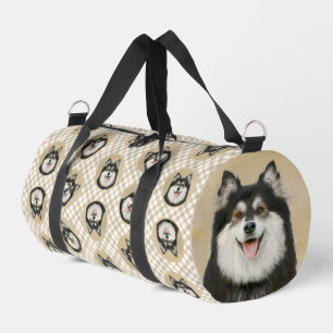 Finnische Lapphund Malerei Schwarz und Tan Dog Art Duffle Bag