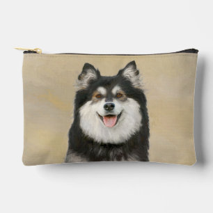 Finnische Lapphund Malerei Schwarz und Tan Dog Art Zubehörtasche