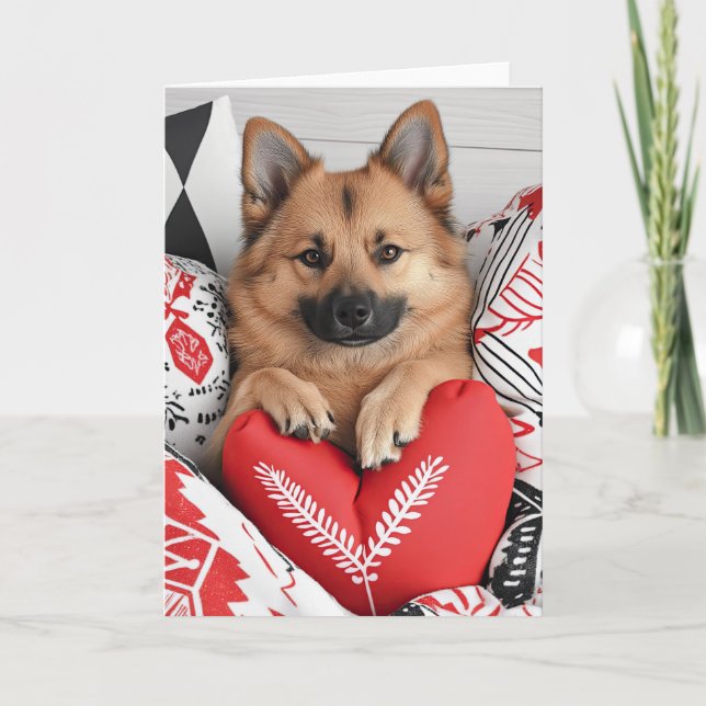 Finnische Lapphund Valentine Card Dankeskarte (Vorderseite)