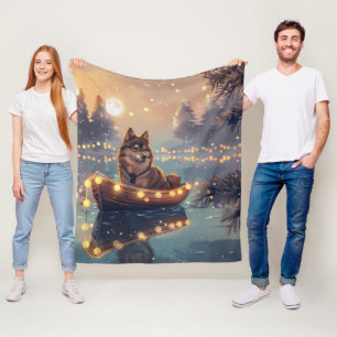 Finnische Lapphund Weihnachtsfeiertage Fleecedecke