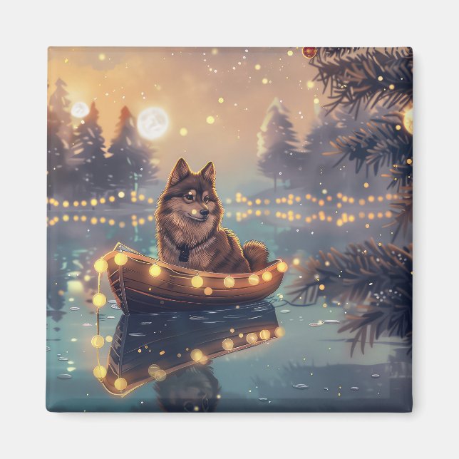Finnische Lapphund Weihnachtsfeiertage Magnet (Vorne)