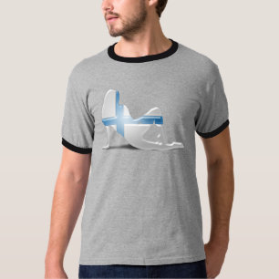 Finnische Mädchen-Silhouette-Flagge T-Shirt