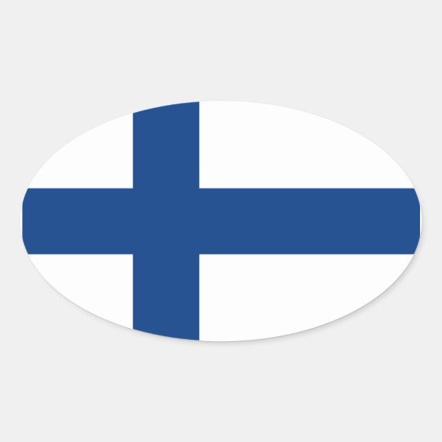 Finnische Oval-Aufkleber Ovaler Aufkleber (Vorderseite)