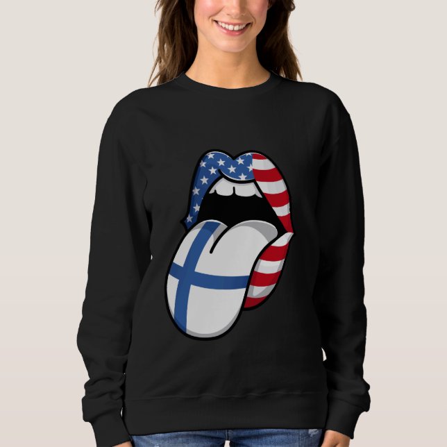 Finnische Roots Half Finnland Halbe Amerikaner Fin Sweatshirt (Vorderseite)