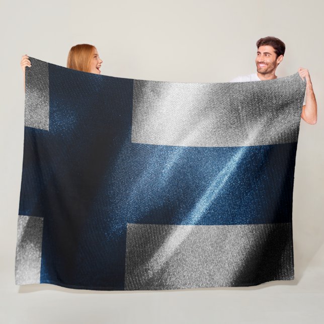 Finnische Seidenflagge Fleecedecke (Beispiel)
