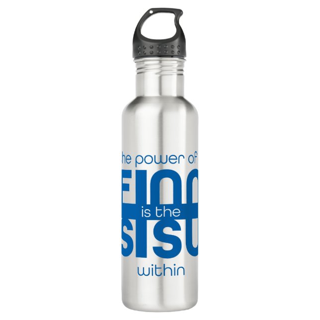 Finnische Sisu-Wasserflasche Edelstahlflasche (Vorderseite)