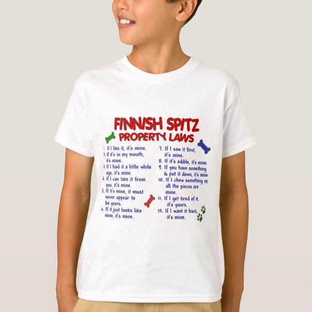 FINNISCHE SPITZ Eigentums-Gesetze 2 T-Shirt (Vorderseite)