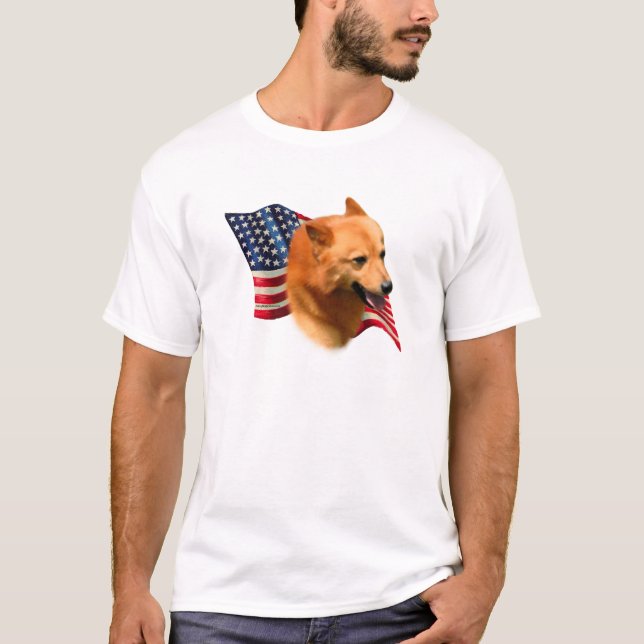 Finnische Spitz-Flagge T-Shirt (Vorderseite)